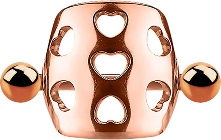 Produktbild Star Piercing Micro Barbell Manschette gelocht mit Herzen rosegold (Chirurgenstahl 316L, ohne Messing)