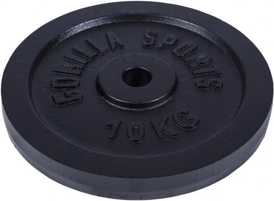 Immagine prodotto Gorilla Sports Piastra del peso in ghisa nera 1,25-15 KG (1 x 10 kg)