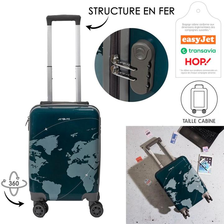 Produktbild Jet Lag Weltkarte Kabinenkoffer (27 l, Handgepäck (bis 50l))