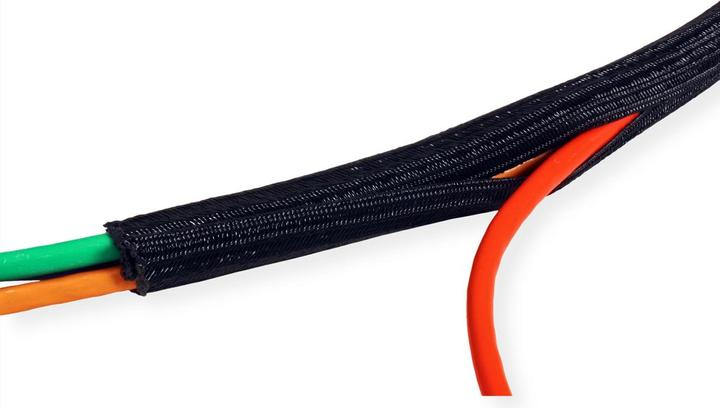 Actual product image Roline PVC braided sleeving for cable bundling, self-closing, black, 2.5 m (Cable hole, 250 cm)