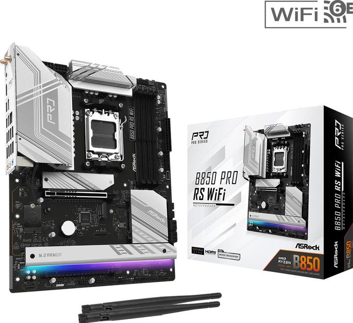 Actual product image AsRock B850 Pro RS WiFi (AM5, AMD B850, ATX)
