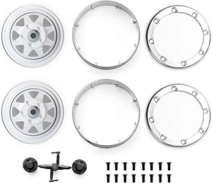 Image du produit Hobbytech Jantes 1.9" Metal Beadlock Classic 3 Blanc, 4