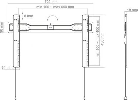 Produktbild Hagor BL Superslim 600 (Wand, 75", 35 kg)