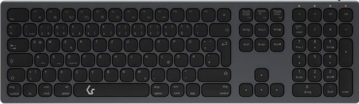 Produktbild KeySonic Full-Size Aluminium Tastatur, Bluetooth® & RF, für Win & macOS (DE, Kabellos)