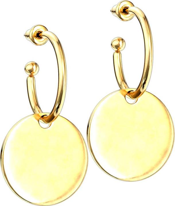 Produktbild Star Piercing Ohrstecker vergoldet Anhänger runde Platte (ohne Messing, Chirurgenstahl 316L)