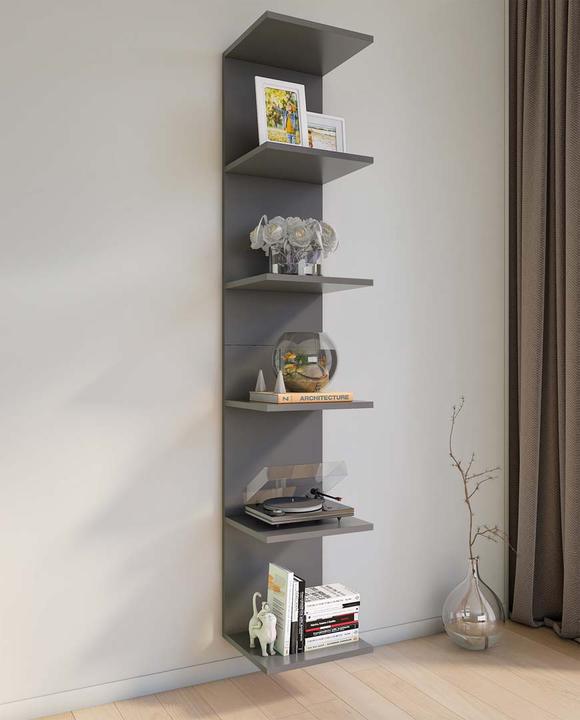 Actual product image VCM Wooden Children's Bookcase Kids Wall Hanging Shelf Wall Board Shelf Kidos (35 x 30 x 180 cm)