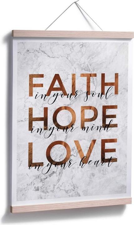 Produktbild Trenddeko Kupferoptik - Faith Hope Love (40 x 50 cm)