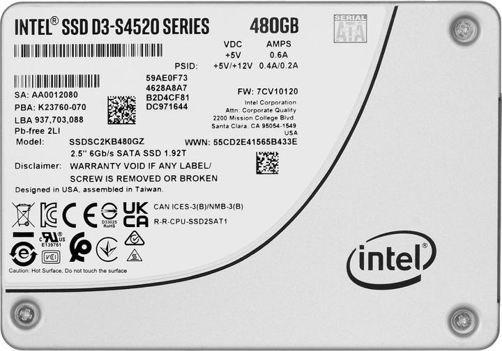 Produktbild Intel Solid-State Drive D3-S4520 Series (480 GB, 2.5")