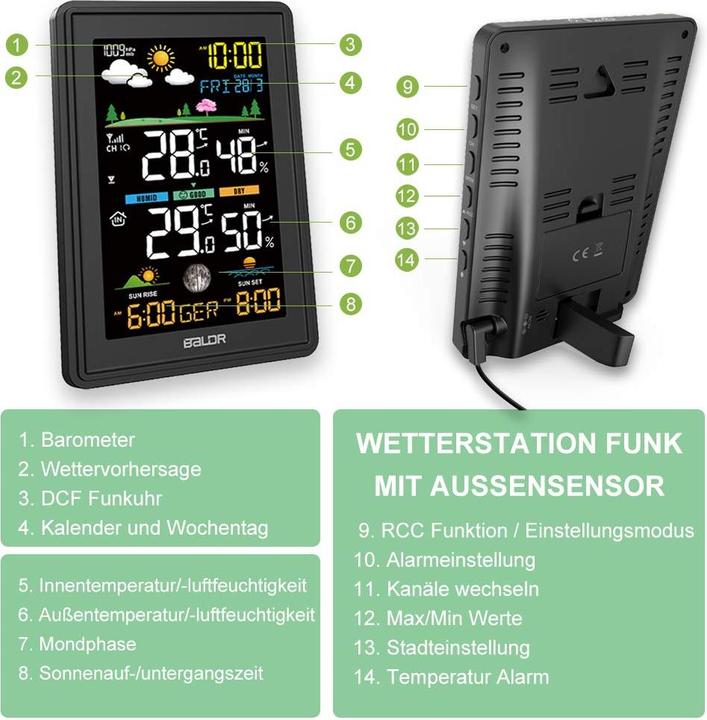Actual product image Baldr Multifunctional Radio Weather Station