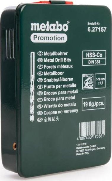 Produktbild Metabo Hss-Co (1 mm, 1.5 mm, 4.5 mm, 5 mm, 5.5 mm, 7.5 mm, 8 mm, 8.5 mm, 3 mm, 3.5 mm, 4 mm, 6 mm, 6.5 mm, 7 mm, 9 mm, 9.5 mm, 10 mm, 2 mm, 2.5 mm)