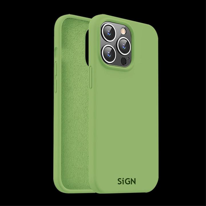 SIGN Étui en silicone liquide pour iPhone 15 Pro Max - Vert (Apple iPhone 15 Pro Max)