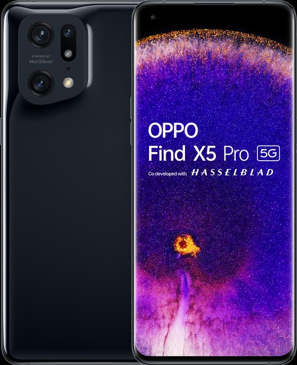 OPPO Find X5 Pro (256 Go, Noir glacé, 6.70", Double SIM hybride + eSIM, 50 Mpx, 5G)
