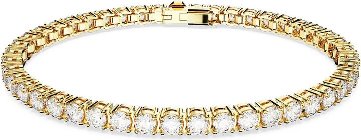Produktbild Swarovski Matrix Tennis Armband Rundschliff Weiss Gold (15.50 cm, Swarovski Metall)