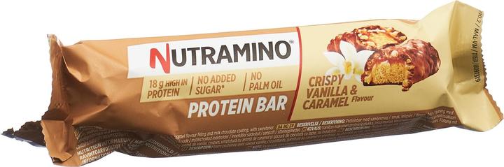 Actual product image Nutramino Crispy Proteinbar Vanilla & Caramel (64g) (Vanilla flavour, Crispies, 1 pcs., 56 g)