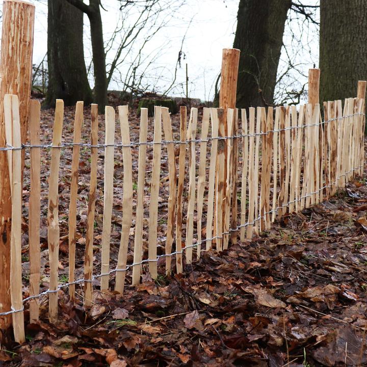 Produktbild Aquagart 30 Holzpfosten für Staketenzaun 1,5m I Durchmesser 6-9cm I Zaunpfosten aus Haselnuss I Zaun-Pfahl