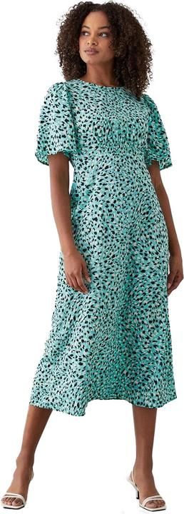 Dorothy Perkins Tierdruck Geraffte Taille Flatter Midikleid