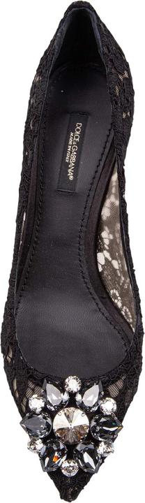 Produktbild Dolce & Gabbana bellucci black lace pumps with crystal application (40)