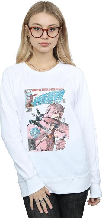 Actual product image Womens/Ladies Daredevil Distressed Bullseye Vs Elektra Cover Sweatshirt (XXL)