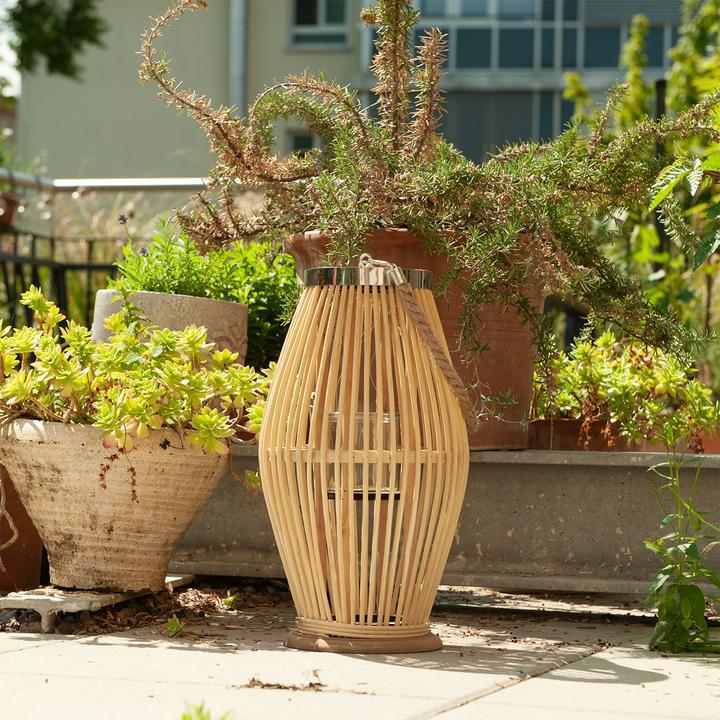 Actual product image Natura Punto Bamboo Lantern with Glass Wind Light (1 x)