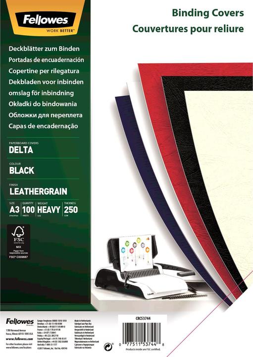 Immagine prodotto Fellowes Lenzuolo di copertura Delta con struttura in pelle, nero
