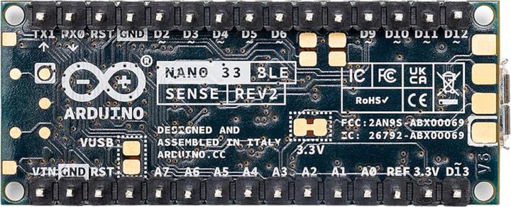 Actual product image Arduino Board Nano BLE Sense Rev2 With Headers Nano ARM® Cortex®-M4