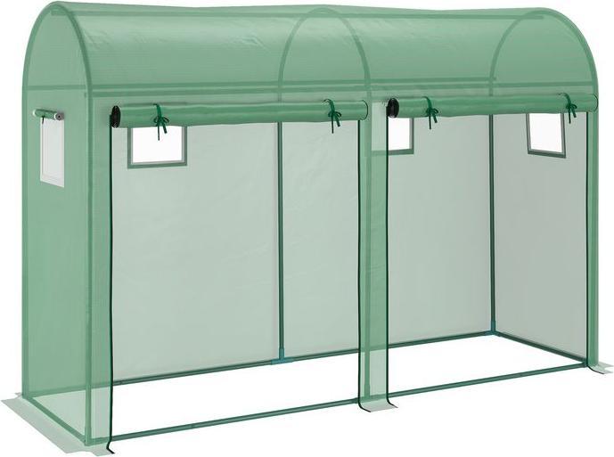 Produktbild Swisshandel24 Foliengewächshaus 300x100x200 cm, 4 Fenster, 2 Türen aus PE-Kunststoff und Stahl