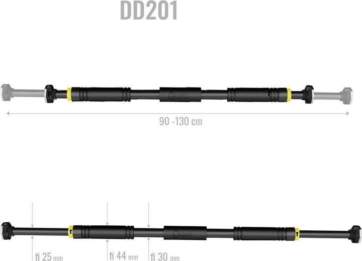 Immagine prodotto HMS DD201 BARRA PORTA-PALESTRA 90-130 CM PREMIUM