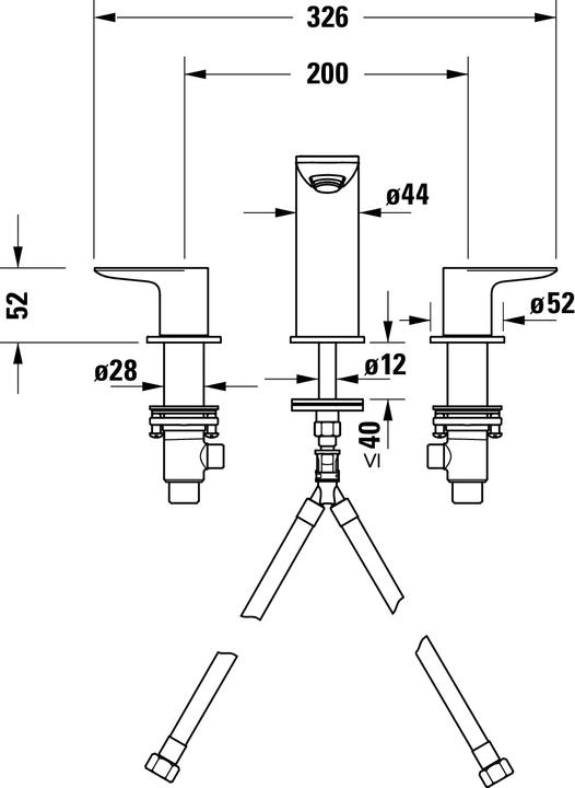 Produktbild Duravit Wave 3-Loch Waschtischarmatur
