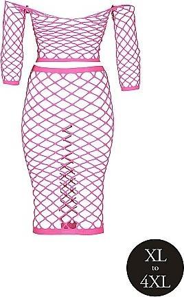 Image du produit Ouch! Long Sleeve Crop Top and Long Skirt - Pink - XL/XXXXL (Plus Size)
