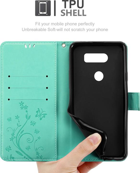 Produktbild Cadorabo Flower Book Hülle für LG V30 / V30+ / V30S / V30S+ (LG V30+, LG V30S+, LG V30)