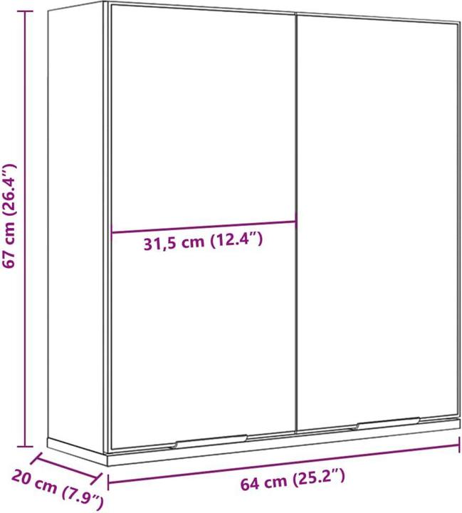 Image du produit VidaXL Spiegelschrank (64 x 20 x 67 cm)