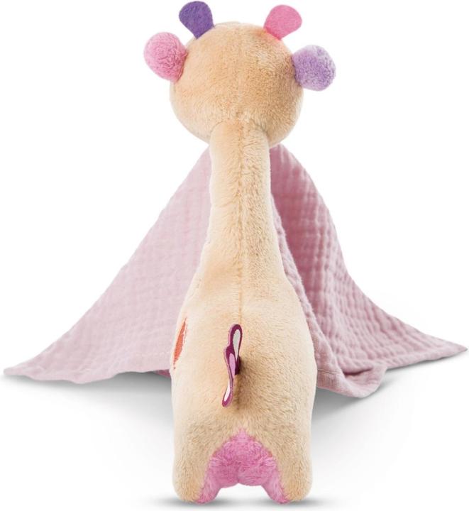 Actual product image NICI Standing Cuddly Animal Giraffe Sasuma with Muslin Cloth 16 cm