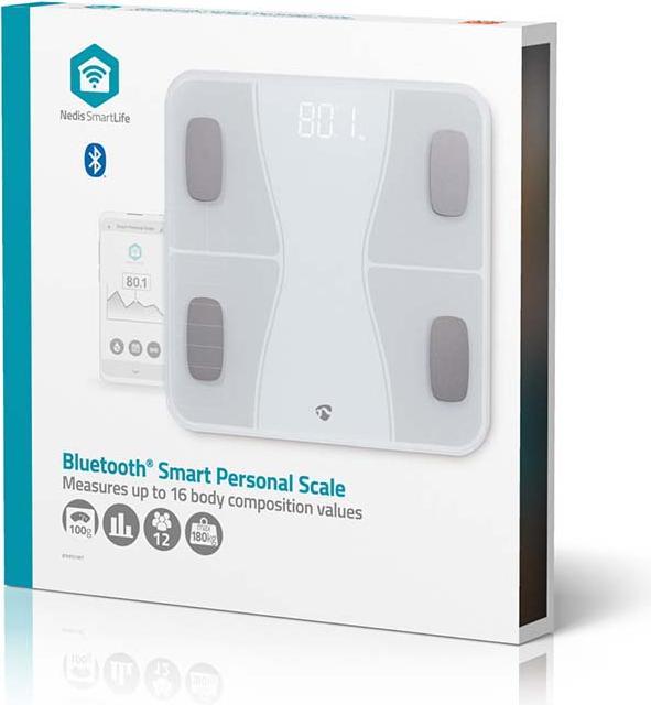Image du produit Nedis WIFI-SmartLife-Pèse-personne Bluetooth® | IMC / BMR / Graisse / Os / Poids / Muscle / Quoi (180 kg)