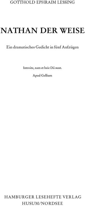 Produktbild Nathan der Weise (Deutsch, Gotthold Ephraim Lessing, 2015)