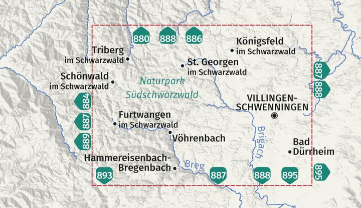 Produktbild Wanderkarte 885 St. Georgen, Triberg, Naturpark Südschwarzwald 1:25.000