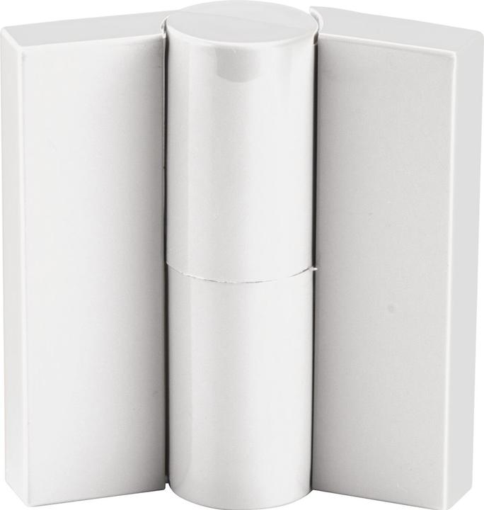 Actual product image ECO Partition screw-on hinge left Door hinge with cover caps, white plastic