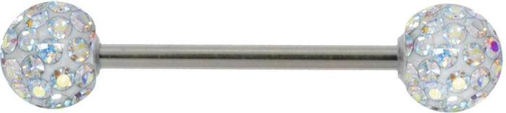 Bijouteria Zungenpiercing (Chirurgenstahl 316L, Epoxiharz, Kristall)