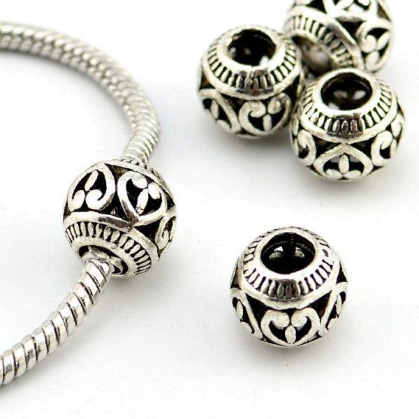 Produktbild Hermex Herz Bead Perle - Silbrig (Zink-Legierung)