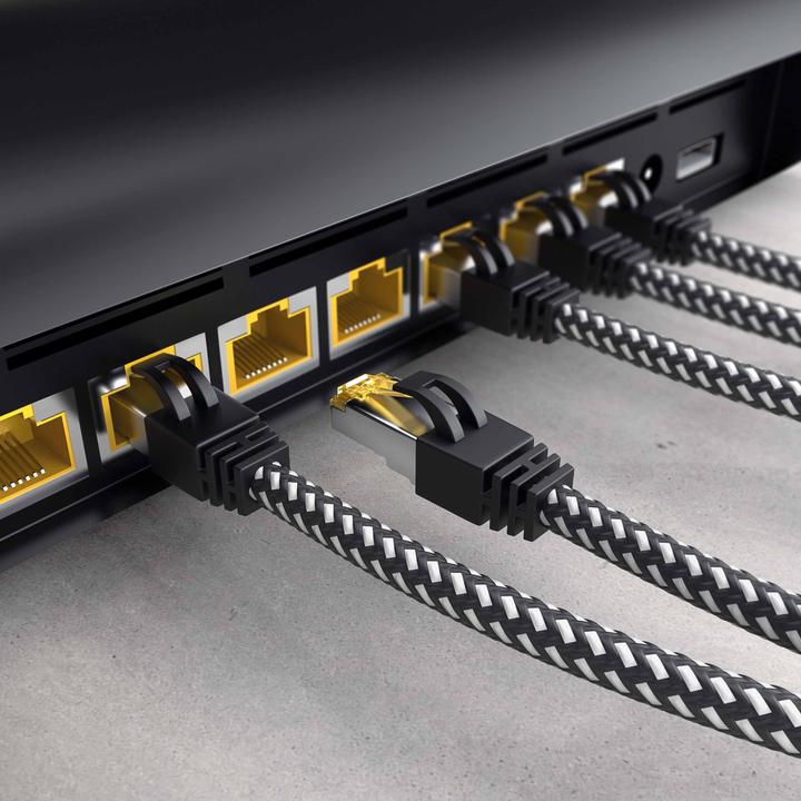 Produktbild Primewire CAT.7 Netzwerkkabel Baumwollmantel, Gigabit Ethernet CAT 7 LAN Kabel, 10000 Mbit/s Patchkabel (S/FTP, CAT7, 10 m)