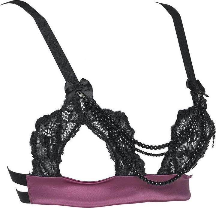 Actual product image Les Jupons de Tess Swarovski pearls open bra (XXL)