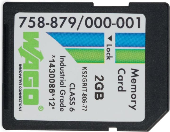 Image du produit Wago 758-879/000-001 - 2 Go - SD - NAND - 20 Mo/s - 17 Mo/s - noir (1 Go, SD)