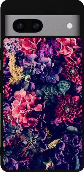 Actual product image PhoneLook Cover Silicone Black Flowers Dark (Google Pixel 7a)
