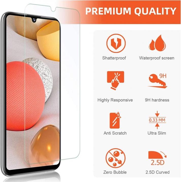 Actual product image Screenguard Samsung Galaxy A42 5G bulletproof glass protective film Case Friendly Design (1 Piece, Samsung Galaxy A42 5G)