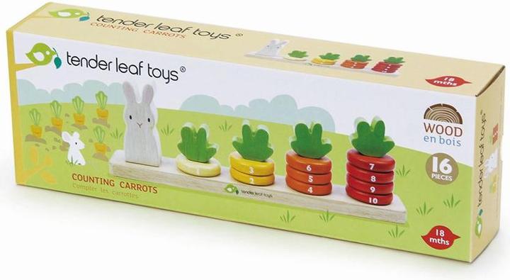 Actual product image Tender Leaf Toys Numbers game carrot (German, English, French, Italian)