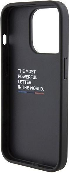 Actual product image BMW BMHCP15L22NSTB iPhone 15 Pro 6.1" czarny/black Stamped Tricolour Stripe (Apple iPhone 15 Pro)