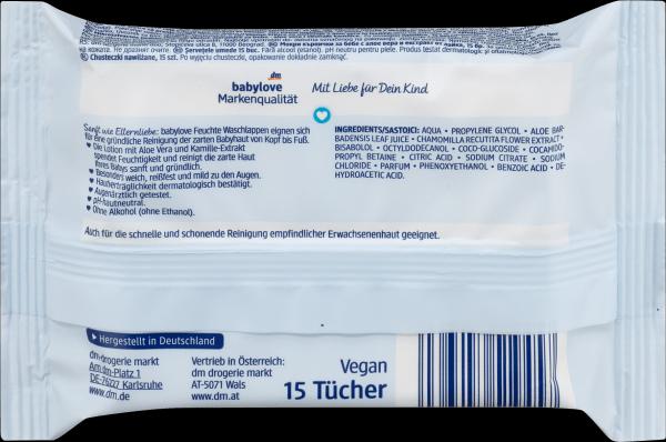Produktbild dm babylove Feuchte Waschlappen