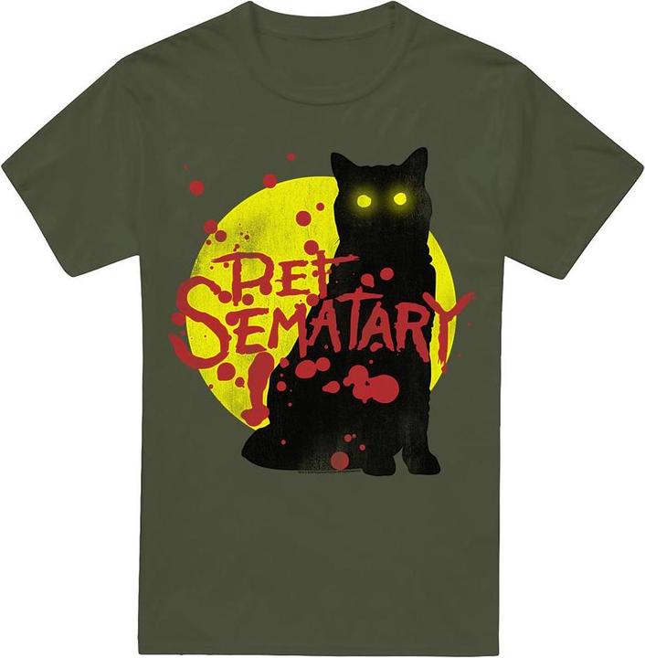 Actual product image Pet Sematary Mens Graphic Cat T-Shirt (L)