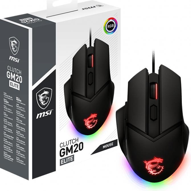 Actual product image MSI Clutch GM08 Computer Mouse USB Type A Optical 4200 DPI For both hands (Cable)