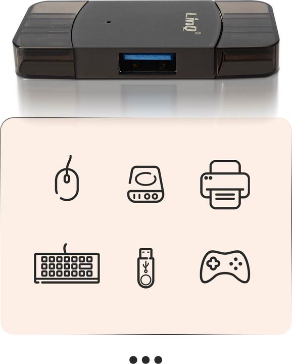 Image du produit LinQ Adaptateur USB-C et Lightning vers USB femelle (USB, Lightning)
