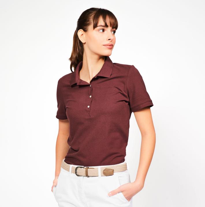 Produktbild Inesis Damen Golf Poloshirt kurzarm Baumwolle - MW500 dunkelbraun (XL)